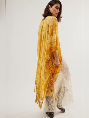 NWT Free People Nightbird Burnout Velvet Kimono Duster